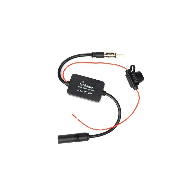 Amplificador de antena universal para instalaciones de 12V, anti interfencias