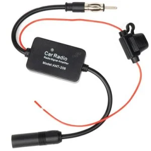 Amplificador de antena universal para instalaciones de 12V, anti interfencias