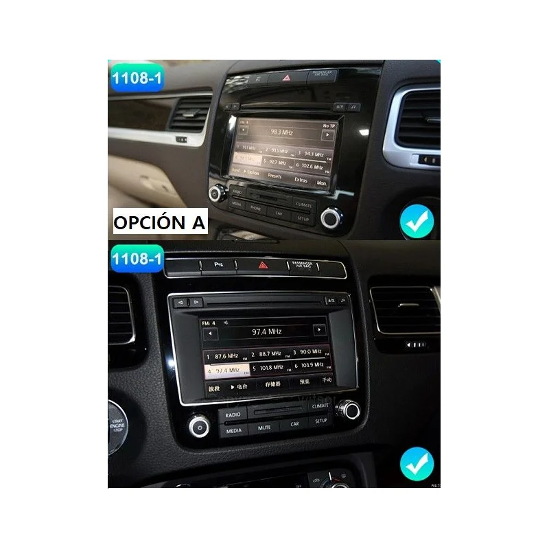 Navegador Volkswagen Touareg, 2010 2017, Android 13, Opción A