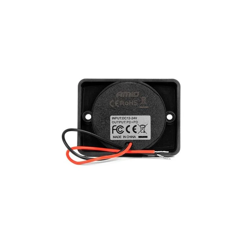 Cargador impermeable con LED roja, 2 x USB C, tensión de carga universal 12/24V