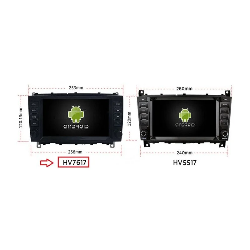 Diferencias entre radio navegador para Mercedes Benz 7617 y 5517