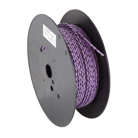 Cable trenzado para conectar altavoces a amplificadores, 2 x 1,5 mm², color violeta/negro
