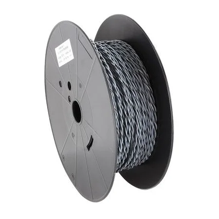 Cable trenzado para conectar altavoces a amplificadores, 2 x 2,5 mm², color gris/negro