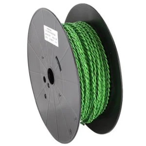 Cable trenzado para conectar altavoces a amplificadores, 2 x 1,5 mm², color verde/negro