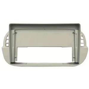 Marco para pantalla de 9" Fiat 500 2007 2015, Fiat 500C 2007 2015, color beige.