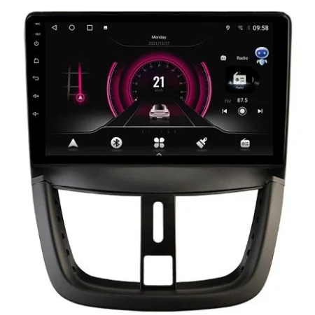 Radio navegador Peugeot 207 CC años 2006 2015, sistema operativo Android 15, Bluetooth, WIFI, USB.