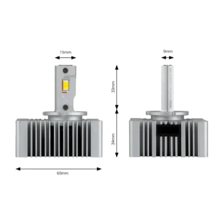Bombilla luz de curce LED, D5S, serie D, medidas.