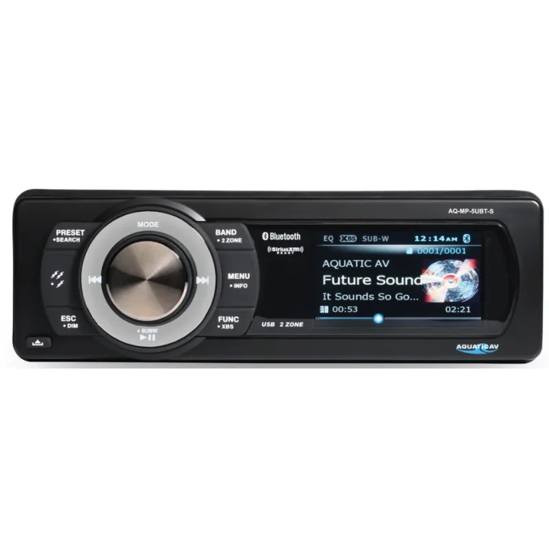 Aquatic AQ MP 5UBT S, radio marino con Bluetooth, SiriusXM, USB.