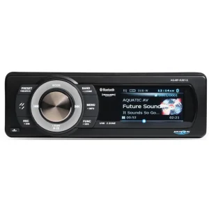 Aquatic AQ MP 5UBT S, radio marino con Bluetooth, SiriusXM, USB.