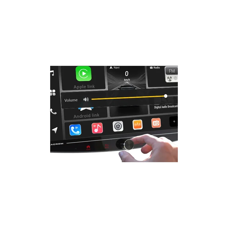 Volumen Radio 1DIN con Pantalla 10.1 QLED CarPlay y DAB+ Macrom T1003DAB