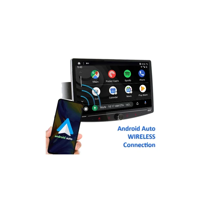 Macrom T1003DAB Radio 1DIN con Pantalla 10.1 QLED AndroidAuto y DAB+