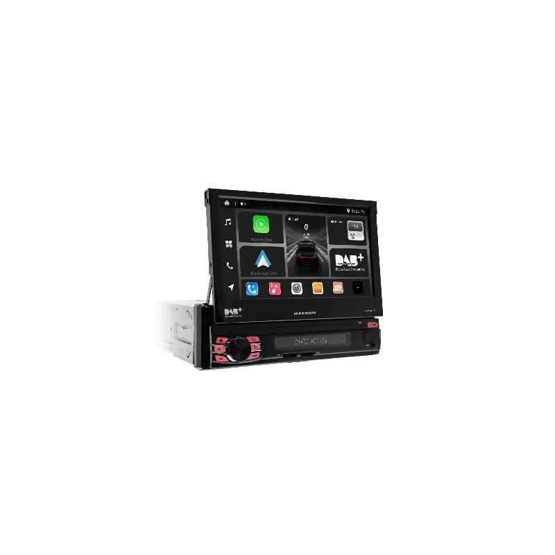Macrom T6593DAB Radio 1DIN Pantalla 7 Motorizada CarPlay y DAB Desplegado