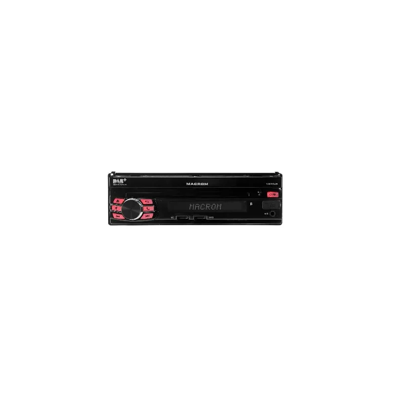 Vista frontal de la radio Macrom T6593DAB con la pantalla sin desplegar