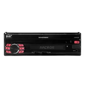 Vista frontal de la radio Macrom T6593DAB con la pantalla sin desplegar