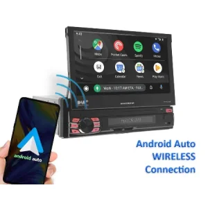 Macrom T6593DAB Radio 1DIN Pantalla 7 Motorizada y DAB Desplegado Android Auto