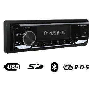 Vista general de la radio de 1Din con bluetooth Macrom M-DL4100BT