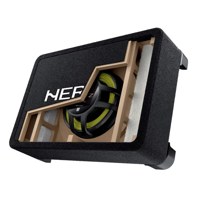 hertz mpbx 250 S2 2 ohmios cajón sellado ultra slim con subwoofer de 10" construccion