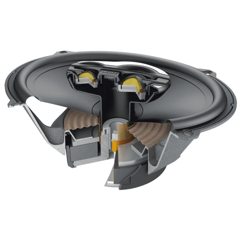 hertz mpx 690.3 pro pareja de altavoces coaxiales 6x9" de 3 vías construccion