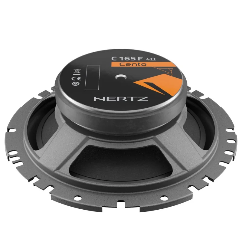 imán de ferrita de alta densidad y el chasis aerodinámico de diseño estilizado del woofer hertz c 165 f serie cento.