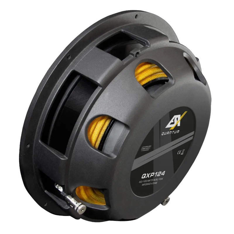 esx audio qxp124 quantum 4 ohmios 500w rms subwoofer plano 12" parte trasera