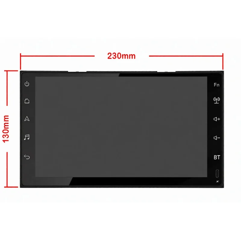 Medidas de la radio con pantalla para Toyota Corolla E180