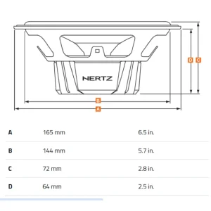 hertz dsk165.3 serie dieci 80w rms altavoces vías separadas 6.5" medidas