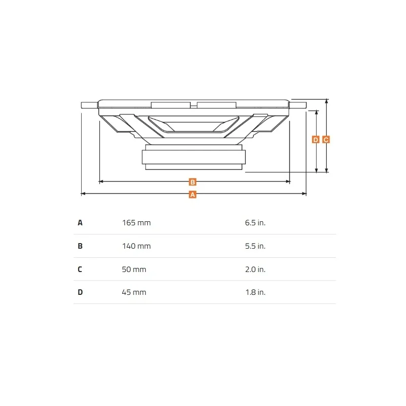 hertz dsk 170.3 serie dieci 80w rms altavoces vías separadas planos 6.7" medidas