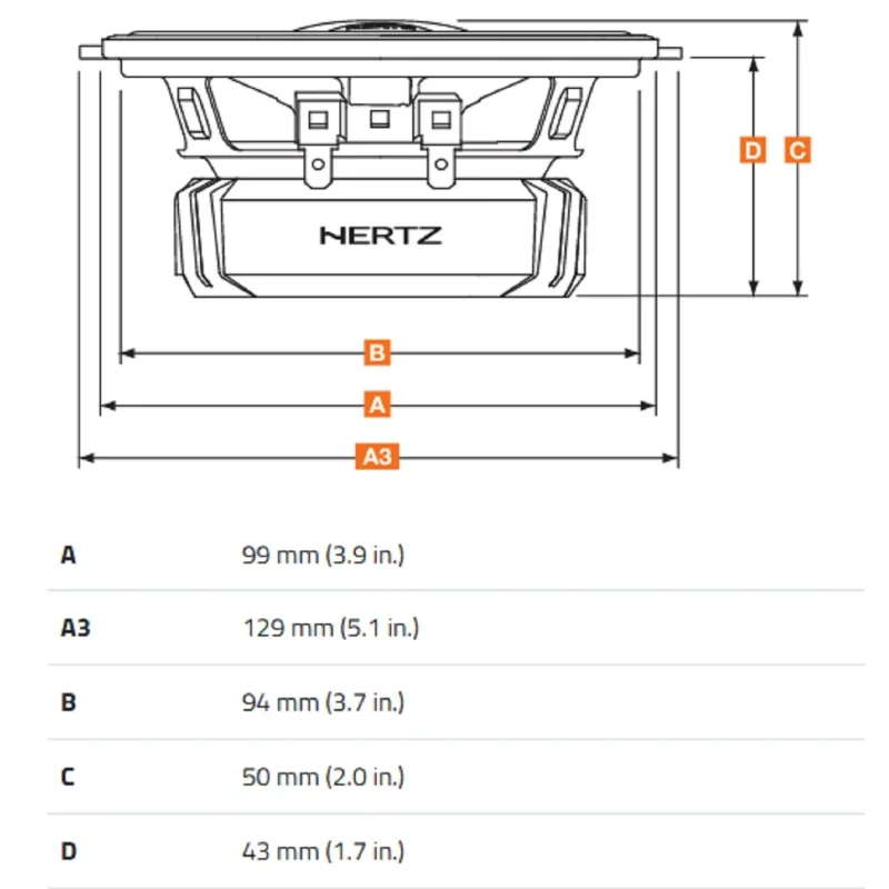 hertz dcx 100 3 serie dieci 30w rms altavoces coaxiales 4" dimensiones