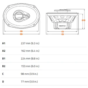 hertz dcx 690 3 serie dieci 90w rms dimensiones