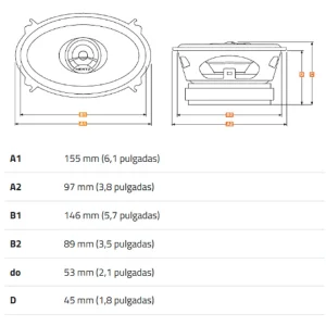 hertz dcx 460 3 dieci pareja de altavoces de 4x6" 10x15 cm dimensiones