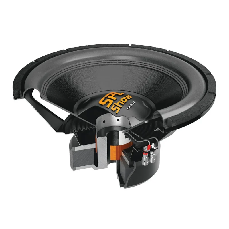 hertz ss 12 d2 serie spl show doble bobina 2+2Ω 1000w rms subwoofer 12" construccion
