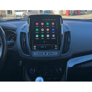 Radio navegador Android 15 para Ford Kuga y C Max mostrando el menú de aplicaciones en pantalla QLED de 9,7 pulgadas