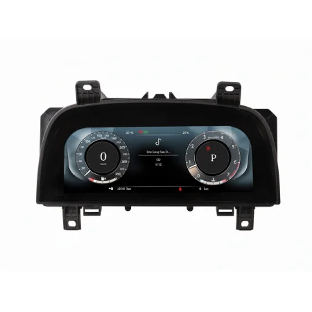 Cuadro de instrumentos digital panorámico de 12.3 pulgadas encendido mostrando la interfaz para Land Rover Discovery 4 (L319)