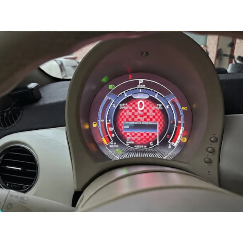 Resultado de instalación de de cuadro digital en Fiat 500