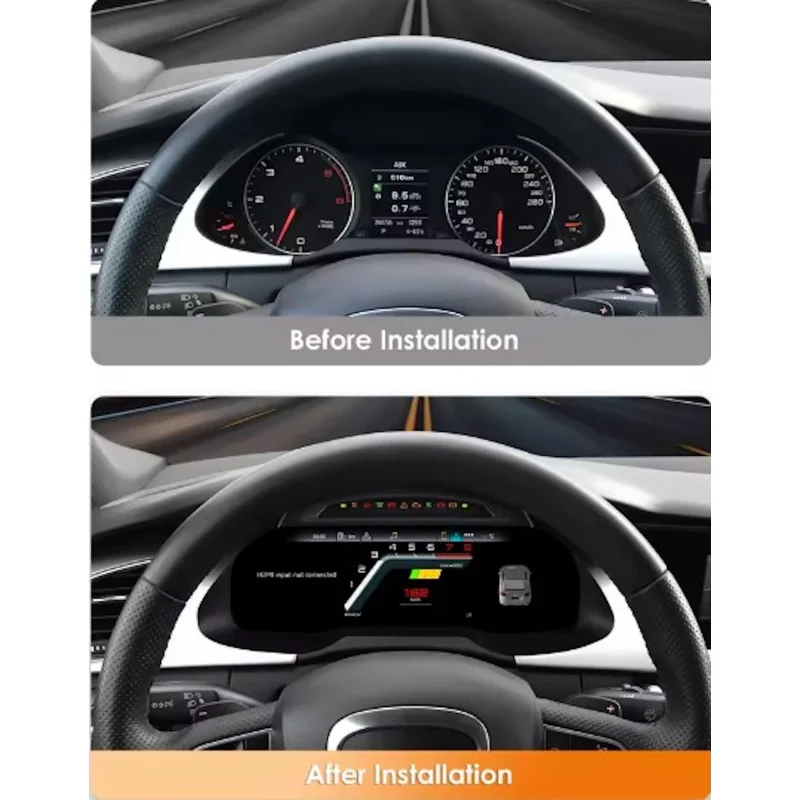 Comparación cuadro de serie y cuadro digital para Audi A4 2009-2012