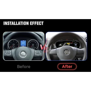 Comparación cuadro de serie y cuadro digital instalado en Volkswagen Tiguan 2010-2017