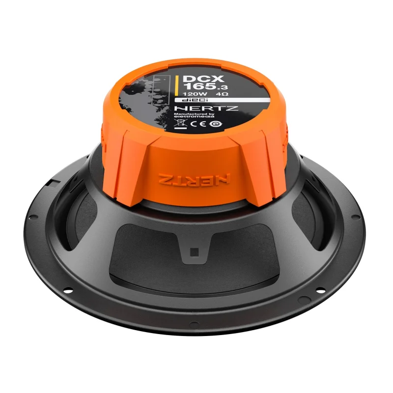 Vista trasera altavoz coaxial de 2 vías Hertz DCX 165.3 de 165 mm de diámetro