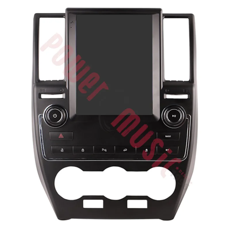 Vista frontal con pantalla apagada del marco adaptador para Land Rover Freelander 2.