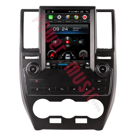 Pantalla principal y reproductor del navegador estilo Tesla para Land Rover Freelander 2.