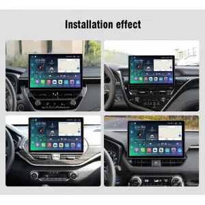 Efecto de instalación y acabado final de la pantalla multimedia de 12.5 pulgadas integrada en el salpicadero del vehículo.