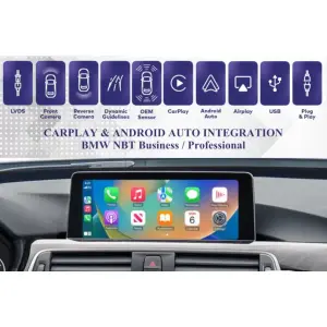 Pantalla original de BMW mostrando Apple CarPlay y utilidades