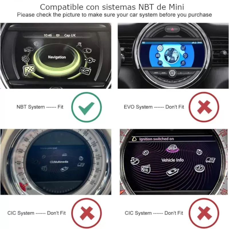 Pantallas originales de MINI compatibles con el sistema NBT