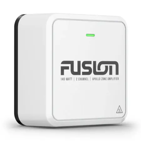 Amplificador de zona náutico Fusion Apollo AP214 de 2 canales visto de frente