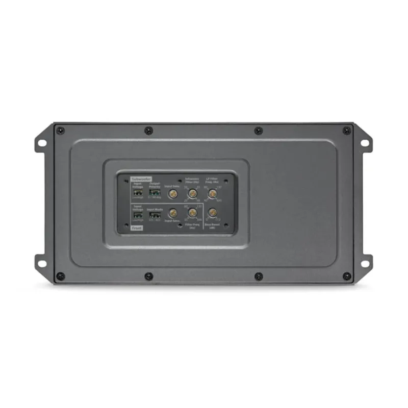 Panel de control y ajustes de filtros del amplificador marino de 3 canales JL Audio MX600/3.