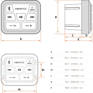 Medidas Hertz HMR BT receptor marino de bluetooth