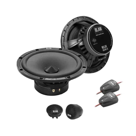 Vista general de woofers, tweeters y filtros del kit de altavoces BLAM 165RS LE