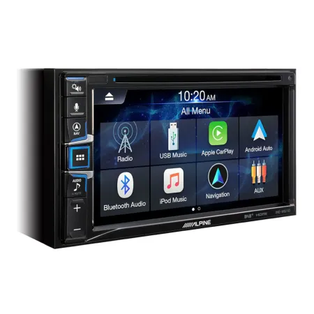 Radio Navegador Alpine INE-W611D 2DIN mostrando el menú