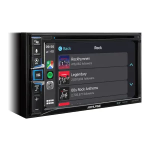 Radio navegador Alpine INE-W611D 2DIN mostrando spotify