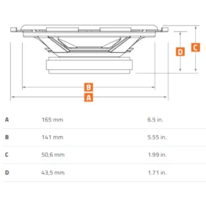 Dimensiones Woofers Planos 6.5" Hertz C 165 F