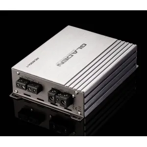 Visión lateral del amplificador Gladen Audio RC 600c1 G3 mostrando las conexiones de salida